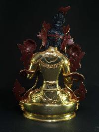 Statue Of White Tara [full Gold Plated], [painted Face]