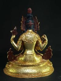 Statue Of Chenrezig [full Gold Plated], [painted Face]