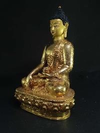 Statue Of Shakyamuni Buddha, [full Gold Plated], [painted Face]