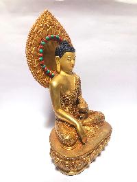 [monastery Quality] Statue Of Shakyamuni Buddha, [full Gold Plated], [painted Face]