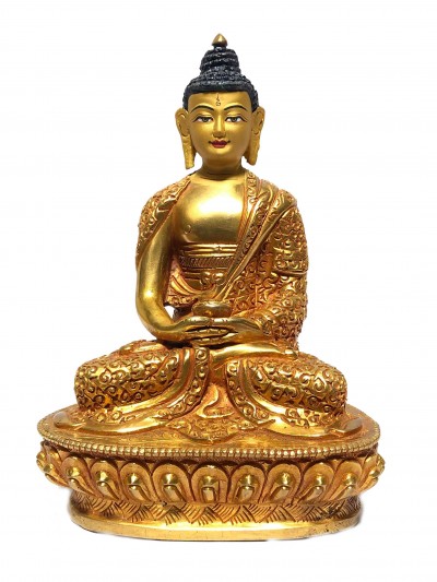 [monastery Quality] Statue Of Amitabha Buddha, [full Gold Plated], [painted Face]