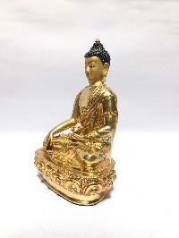 [monastery Quality] Statue Of Shakyamuni Buddha, [full Gold Plated], [painted Face]