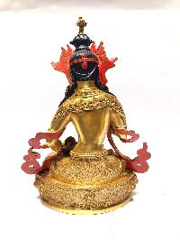 [monastery Quality] Statue Of Vajrasattva, [full Gold Plated], [painted Face]