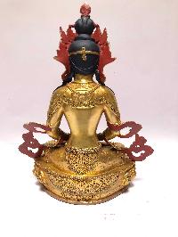 [monastery Quality] Buddhist Statue Of Aparimita [full Fire Gold Plated], [painted Face], Chepame, Amitayus