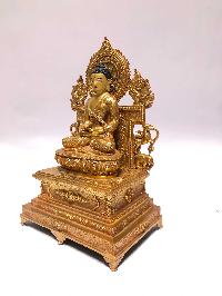 [monastery Quality] Buddhist Statue Of Amitabha Buddha [full Fire Gold Plated], [painted Face]