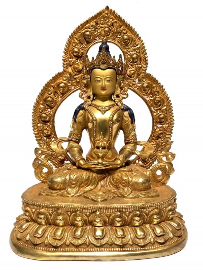 [monastery Quality] Buddhist Statue Of Aparimita [full Fire Gold Plated], [painted Face], Chepame, Amitayus