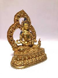 [monastery Quality] Buddhist Statue Of Aparimita [full Fire Gold Plated], [painted Face], Chepame, Amitayus