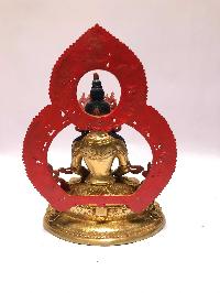 [monastery Quality] Buddhist Statue Of Aparimita [full Fire Gold Plated], [painted Face], Chepame, Amitayus