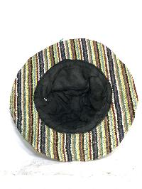 Hemp Cap, [hand Knitted], [free Size], [patchwork]