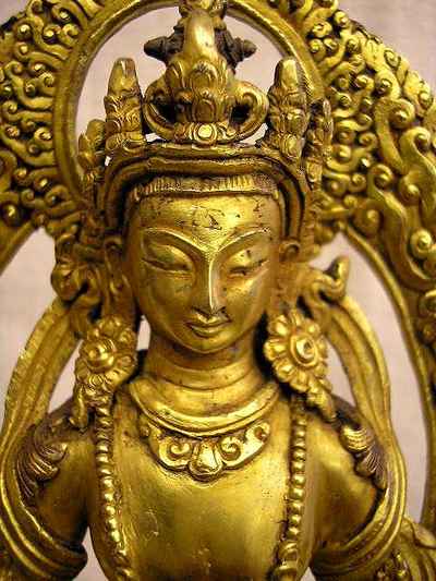 Aparimita, Buddhist Handmade Statue, Chepame, Amitayus, Full Gold Plated, [sold]