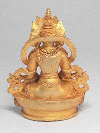 Nepali Small Statue Of Aparimita, [full Gold Plated], Chepame, Amitayus