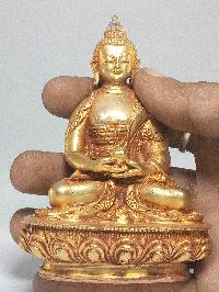 Nepali Small Statue Of Amitabha Buddha, [full Gold Plated]