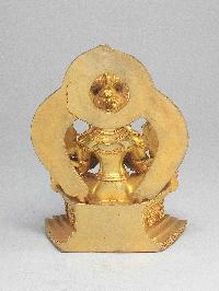 Nepali Small Statue Of Maitreya Buddha, [full Gold Plated]