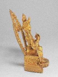 Nepali Small Statue Of Maitreya Buddha, [full Gold Plated]