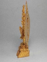 Nepali Small Statue Of Avalokiteshvara, Chenrezig, [full Gold Plated]