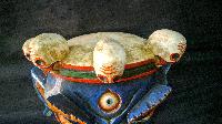 Mahakala Mask, Handmade Wooden Mask Of Mahakala, [painted Blue], Poplar Wood