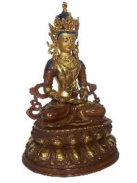 Buddhist Handmade Statue Of Aparimita [partly Gold Plated], [painted Face], Chepame, Amitayus