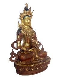 Statue Of Aparimita, [partly Gold Plated], [painted Face], Chepame, Amitayus