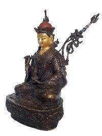 Statue Of Padmasambhava, [oxidized], [painted Face]