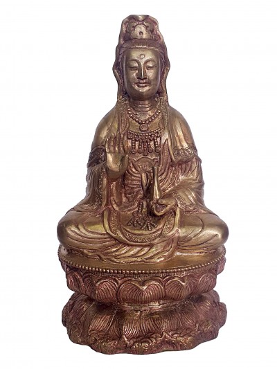 [rare Find] Statue Of Japanese Gunyin, Avalokitesvara, [glossy, Without Patina Finishing]