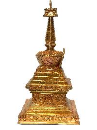 [monastery Quality] Enlightenment Stupa - Jangchub Chorten- Chaitya- Chiba, [fire Full Gold Plated]