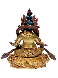 [monastery Quality] Statue Of Yellow Jambhala, [fire Full Gold Plated], With [painted Face]