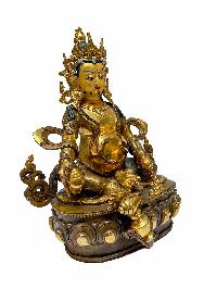 [old Stock], Nepali Statue Of Jambhala, [partly Gold Plated], [painted Face]