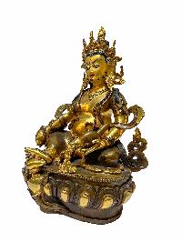 [old Stock], Nepali Statue Of Jambhala, [partly Gold Plated], [painted Face]