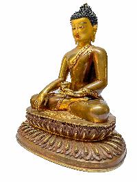 [old Stock], Nepali Statue Of Shakyamuni Buddha, [copper Gold Plated], [big Statue]