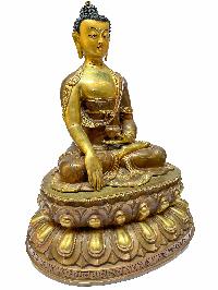 [old Stock], Nepali Statue Of Shakyamuni Buddha, [partly Gold Plated], [big Statue]