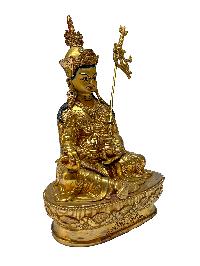 Nepali Statue Of Padmasambhava, [copper Gold Plated]