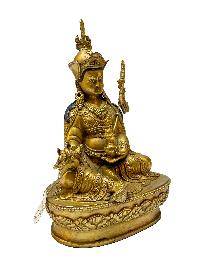 Nepali Statue Of Padmasambhava, [copper Gold Plated]