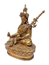 Nepali Statue Of Padmasambhava, [copper Gold Plated]