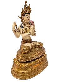 Nepali Statue Of Chenrezig, [copper Gold Plated]