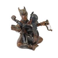 [old Stock], Statue Of Yamantaka - Heruka With Consort, [shakti], Yab-yum, [double Color Oxidation], [remakable]