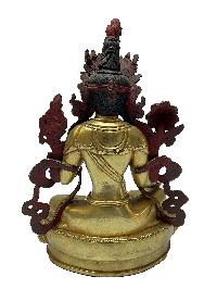 Nepali Statue Of Green Tara, [copper Gold Plated]