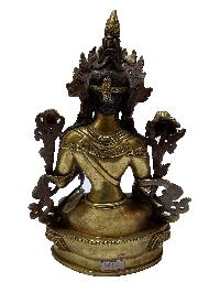 Nepali Statue Of White Tara, [copper Gold Plated]