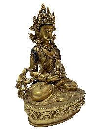 [old Stock], Nepali Statue Of Aparimita, Amitayus, [full Gold Plated], Chepame, Amitayus