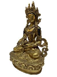 [old Stock], Nepali Statue Of Aparimita, Amitayus, [full Gold Plated], Chepame, Amitayus