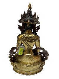 [old Stock], Nepali Statue Of Aparimita, Amitayus, [full Gold Plated], Chepame, Amitayus