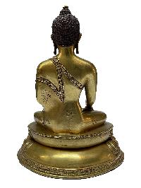 Nepali Statue Of Shakyamuni Buddha, [partly Gold Plated]