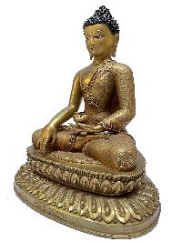 Nepali Statue Of Shakyamuni Buddha, [full Gold Plated]