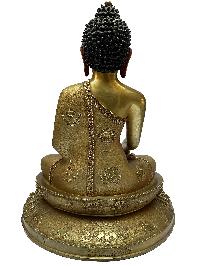 Nepali Statue Of Shakyamuni Buddha, [full Gold Plated]