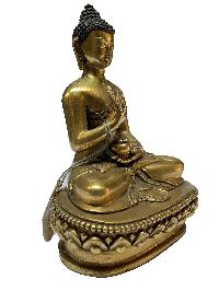 Nepali Statue Of Amoghasiddhi Buddha, [full Gold Plated]