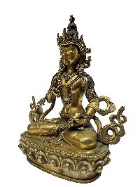 Nepali Statue Of Vajrasattva, [full Gold Plated]