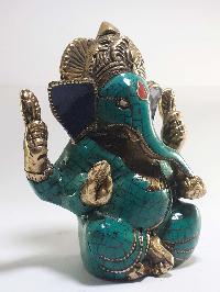 Statue Of Ganesh With [real Stone Setting]