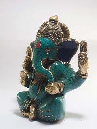 Statue Of Ganesh With [real Stone Setting]