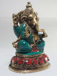 Statue Of Ganesh With [real Stone Setting]