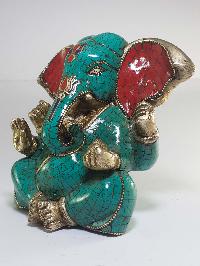 Statue Of Ganesh With [real Stone Setting]