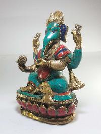 Statue Of Ganesh With [real Stone Setting]